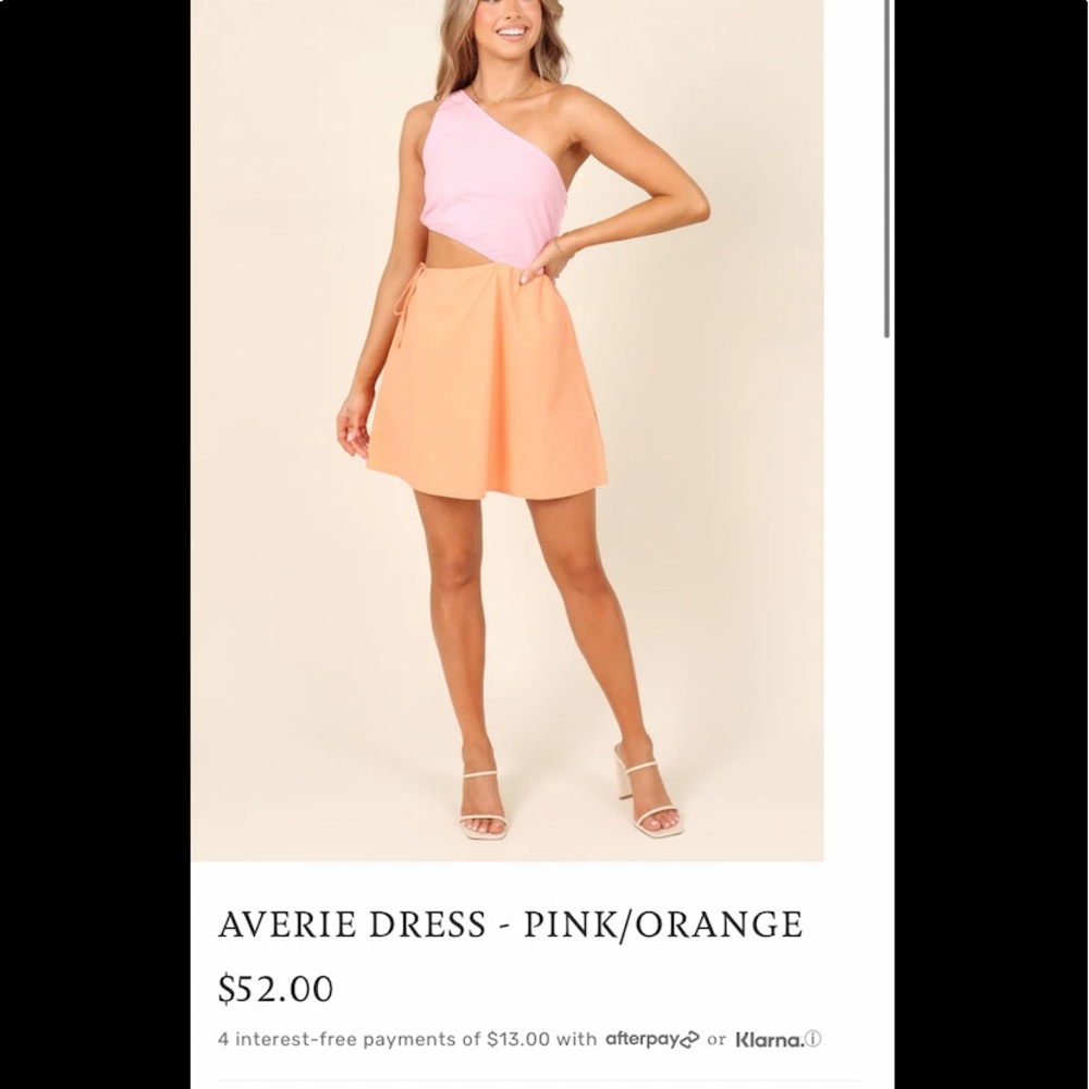 Pink and orange cut out dress from petal and pup